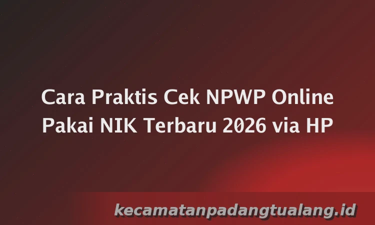 Cara Praktis Cek NPWP Online Pakai NIK Terbaru 2026 via HP