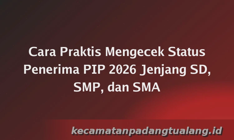 Cara Praktis Mengecek Status Penerima PIP 2026 Jenjang SD, SMP, dan SMA