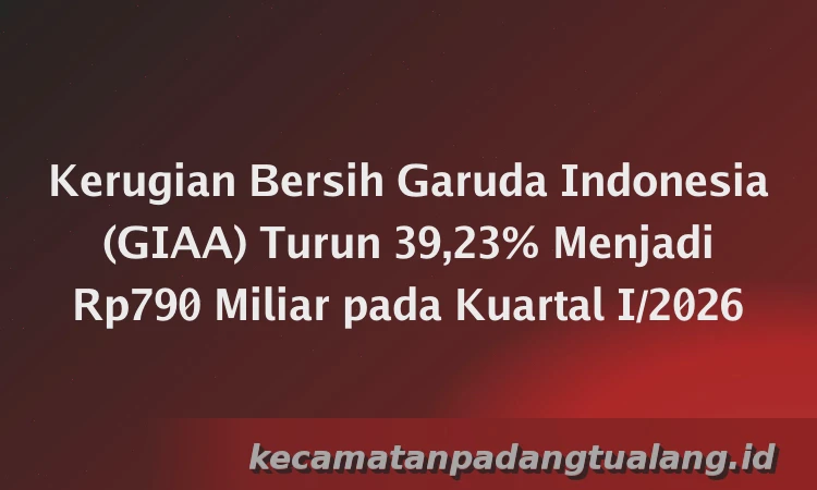 Kerugian Bersih Garuda Indonesia (GIAA) Turun 39,23% Menjadi Rp790 Miliar pada Kuartal I/2026