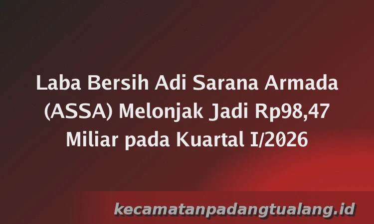 Laba Bersih Adi Sarana Armada (ASSA) Melonjak Jadi Rp98,47 Miliar pada Kuartal I/2026