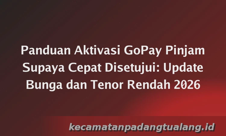 Panduan Aktivasi GoPay Pinjam Supaya Cepat Disetujui: Update Bunga dan Tenor Rendah 2026