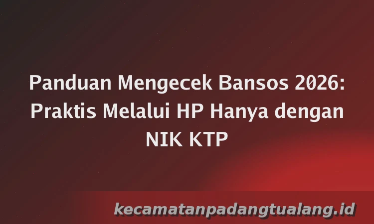 Panduan Mengecek Bansos 2026: Praktis Melalui HP Hanya dengan NIK KTP