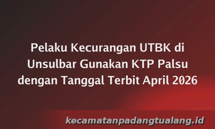 Pelaku Kecurangan UTBK di Unsulbar Gunakan KTP Palsu dengan Tanggal Terbit April 2026
