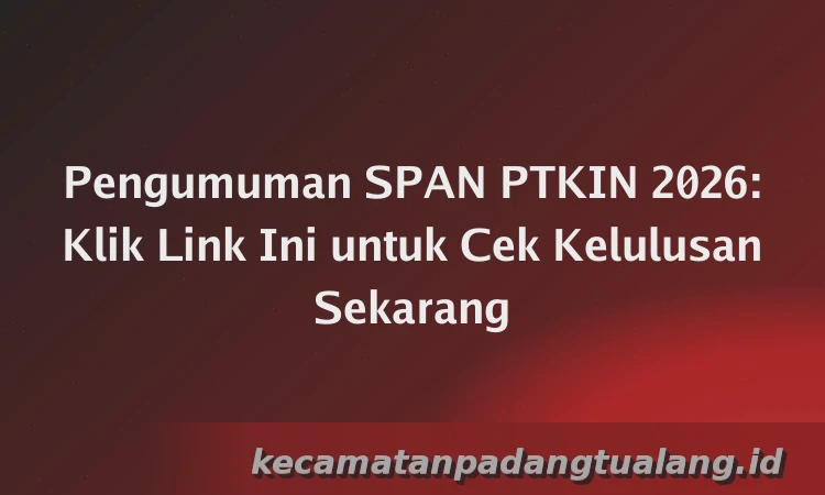 Pengumuman SPAN PTKIN 2026: Klik Link Ini untuk Cek Kelulusan Sekarang