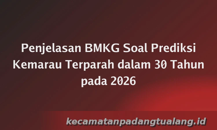 Penjelasan BMKG Soal Prediksi Kemarau Terparah dalam 30 Tahun pada 2026