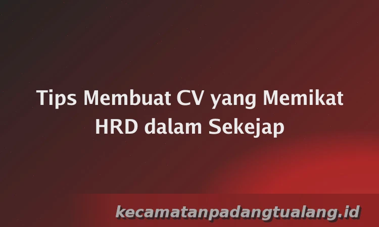 Tips Membuat CV yang Memikat HRD dalam Sekejap