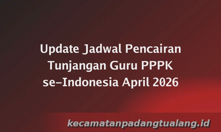 Update Jadwal Pencairan Tunjangan Guru PPPK se-Indonesia April 2026